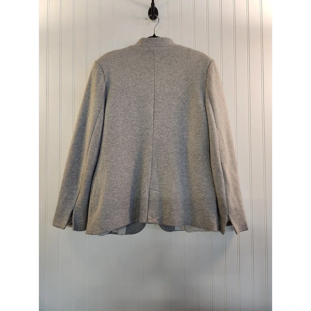 NEW Gibson Women Heather Grey Jersey Knit Blazer Size L Office Work Career Cozy - Picture 2 of 11